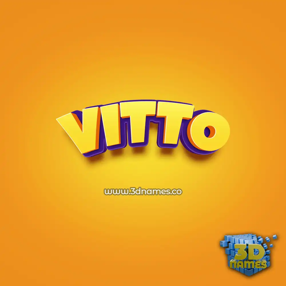 vitto in Orange Toon style - 3D name wallpaper