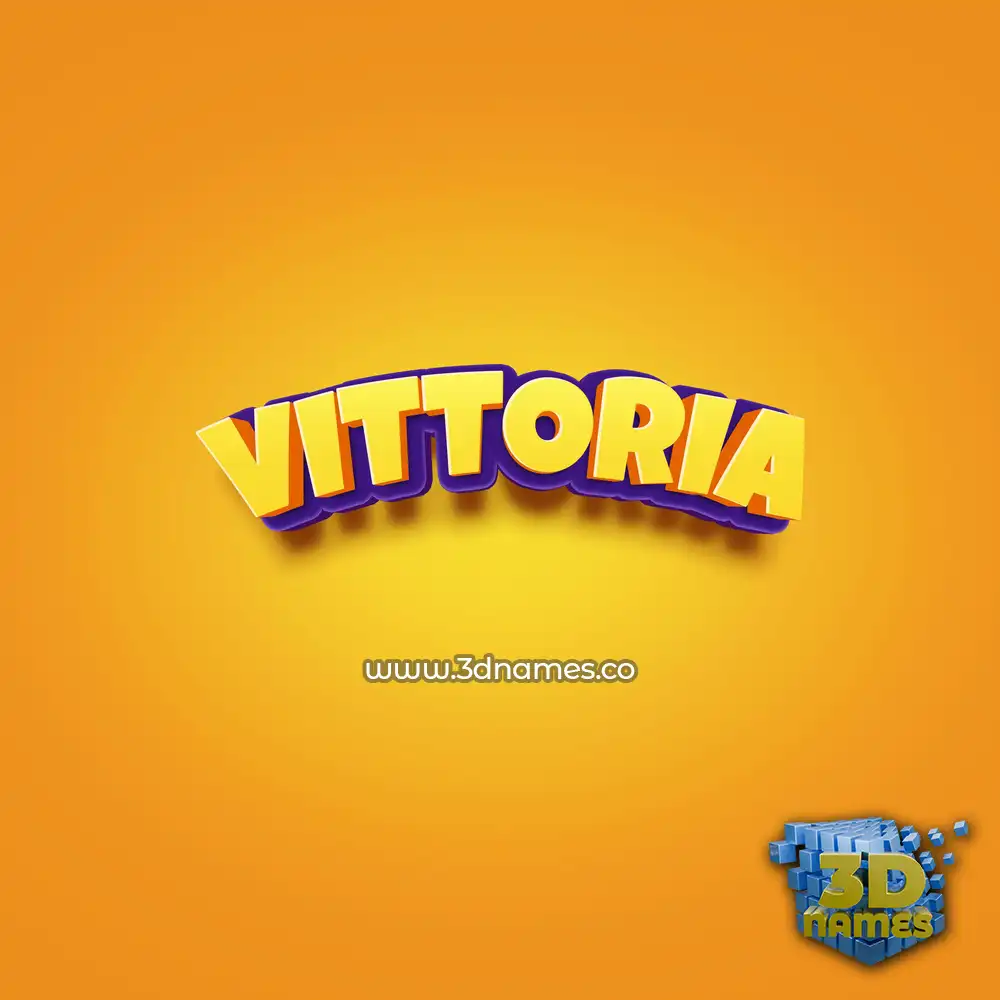 vittoria in Orange Toon style - 3D name wallpaper