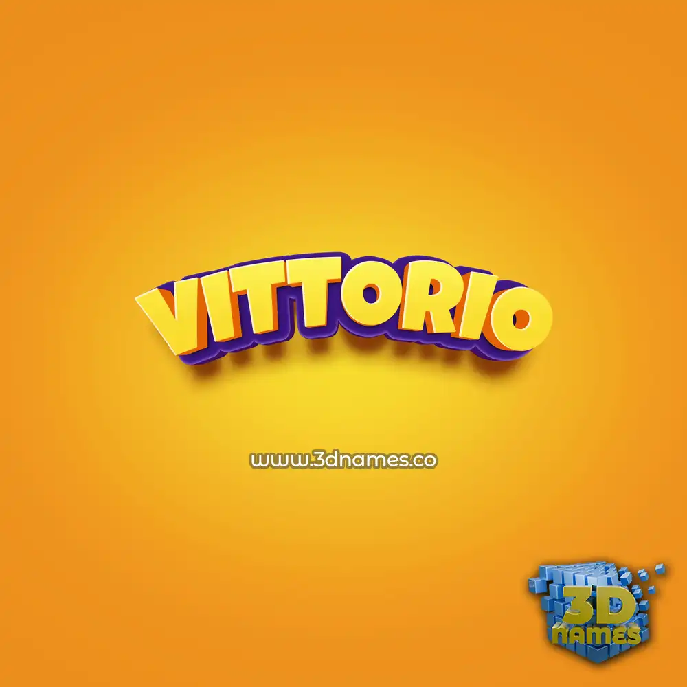 vittorio in Orange Toon style - 3D name wallpaper