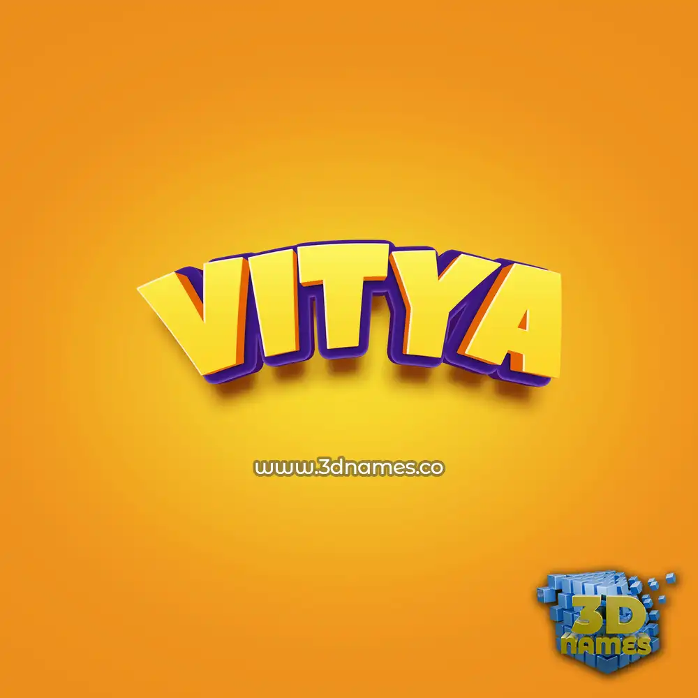 vitya in Orange Toon style - 3D name wallpaper