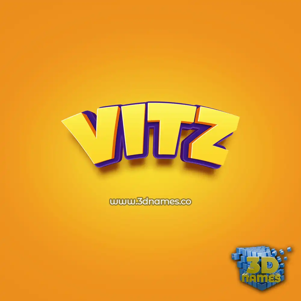 vitz in Orange Toon style - 3D name wallpaper