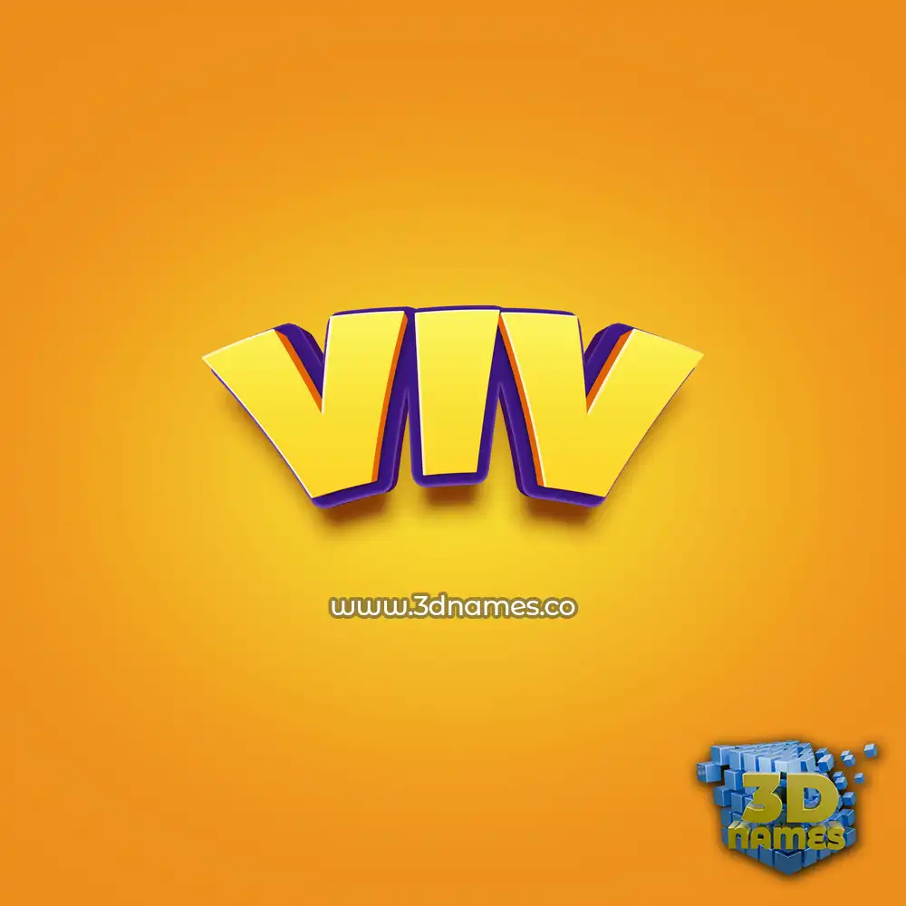 viv in Orange Toon style - 3D name wallpaper