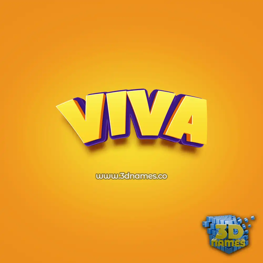 viva in Orange Toon style - 3D name wallpaper