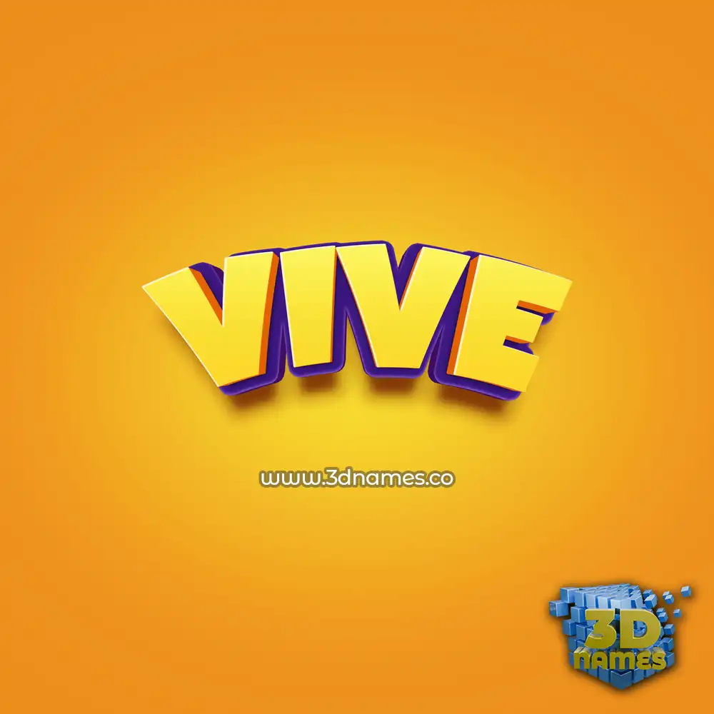 vive in Orange Toon style - 3D name wallpaper