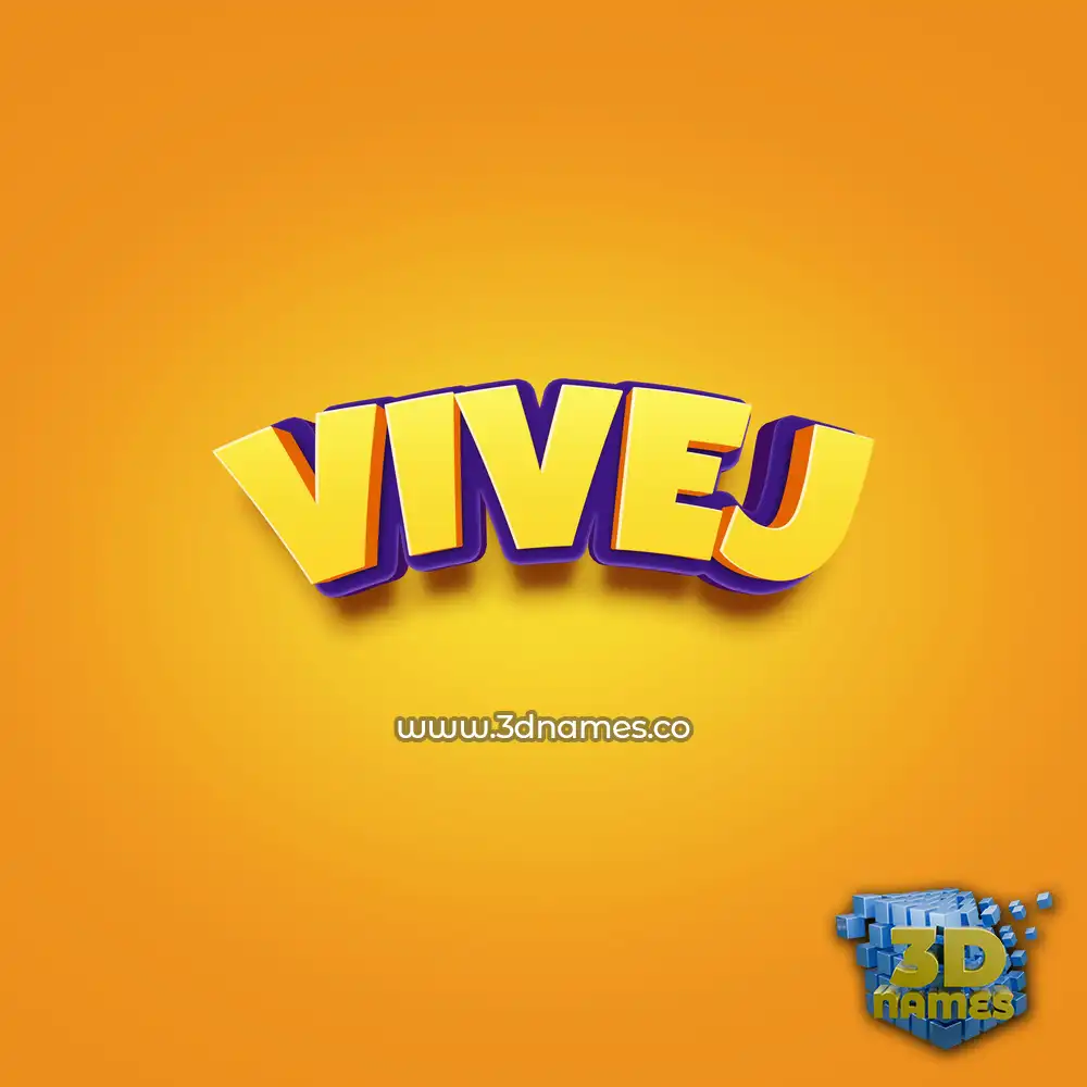 vivej in Orange Toon style - 3D name wallpaper