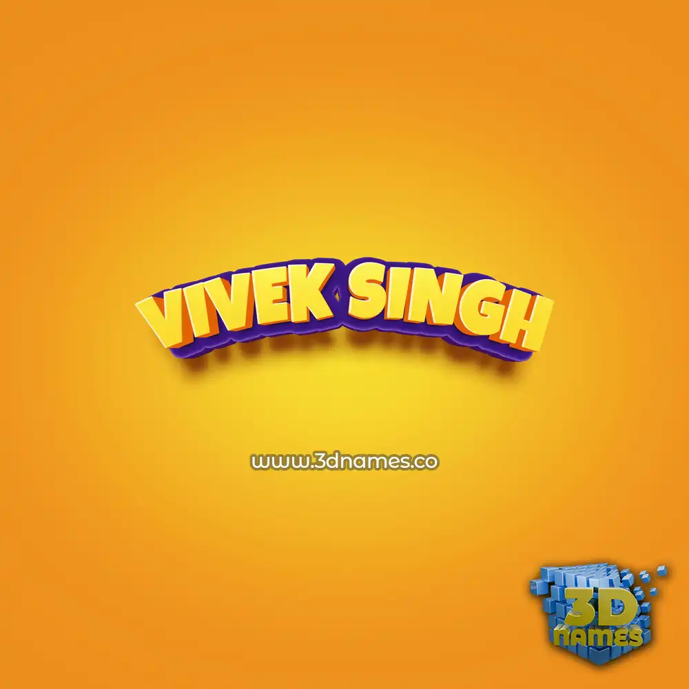 vivek singh in Orange Toon style - 3D name wallpaper