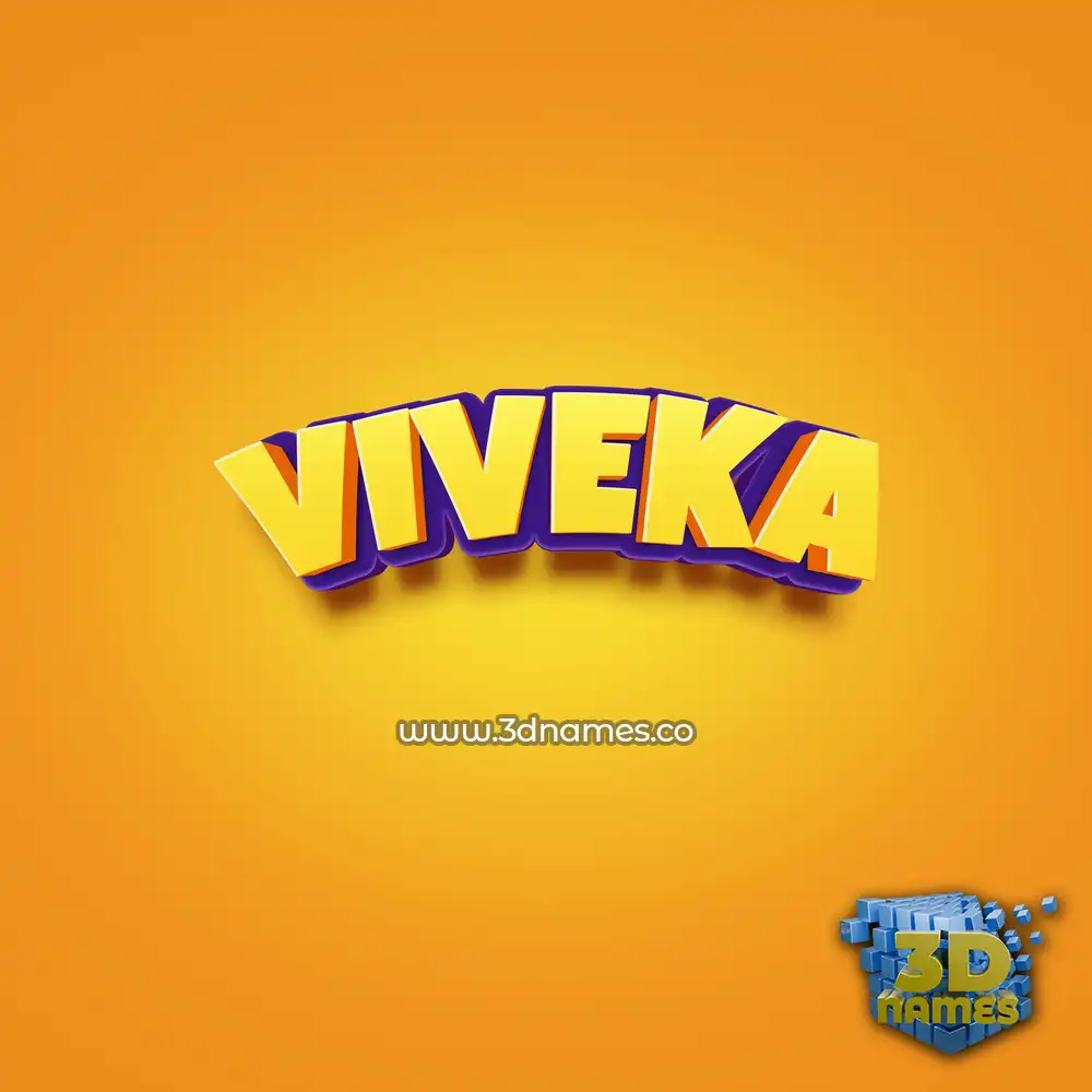 viveka in Orange Toon style - 3D name wallpaper