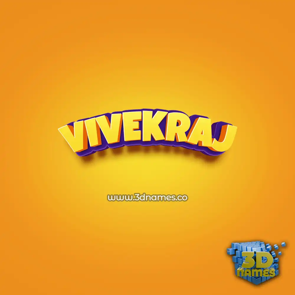 vivekraj in Orange Toon style - 3D name wallpaper