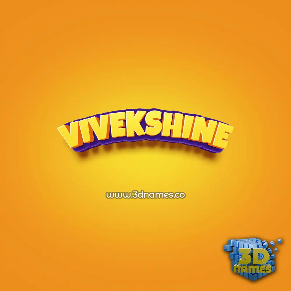 vivekshine in Orange Toon style - 3D name wallpaper