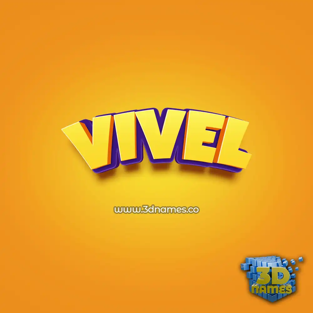 vivel in Orange Toon style - 3D name wallpaper