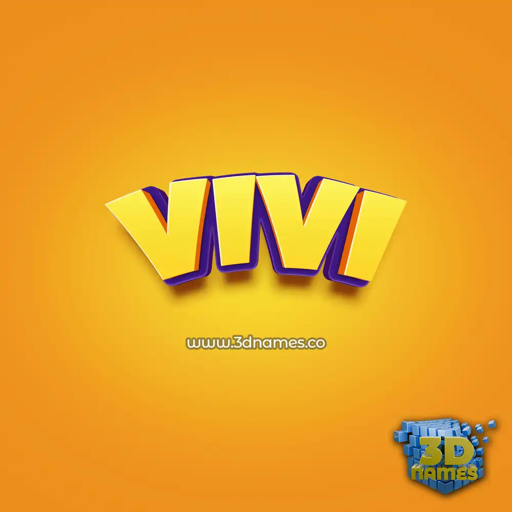 vivi in Orange Toon style - 3D name wallpaper