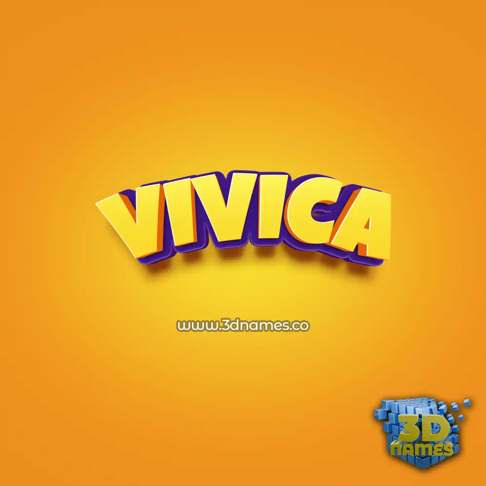 vivica in Orange Toon style - 3D name wallpaper