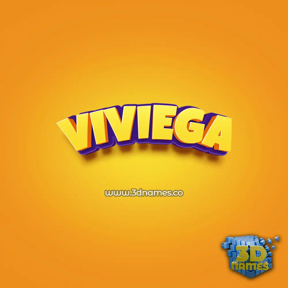 viviega in Orange Toon style - 3D name wallpaper