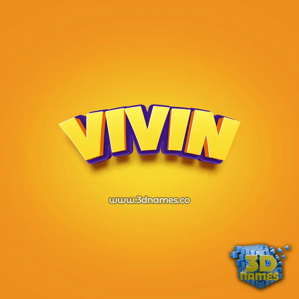 vivin in Orange Toon style - 3D name wallpaper