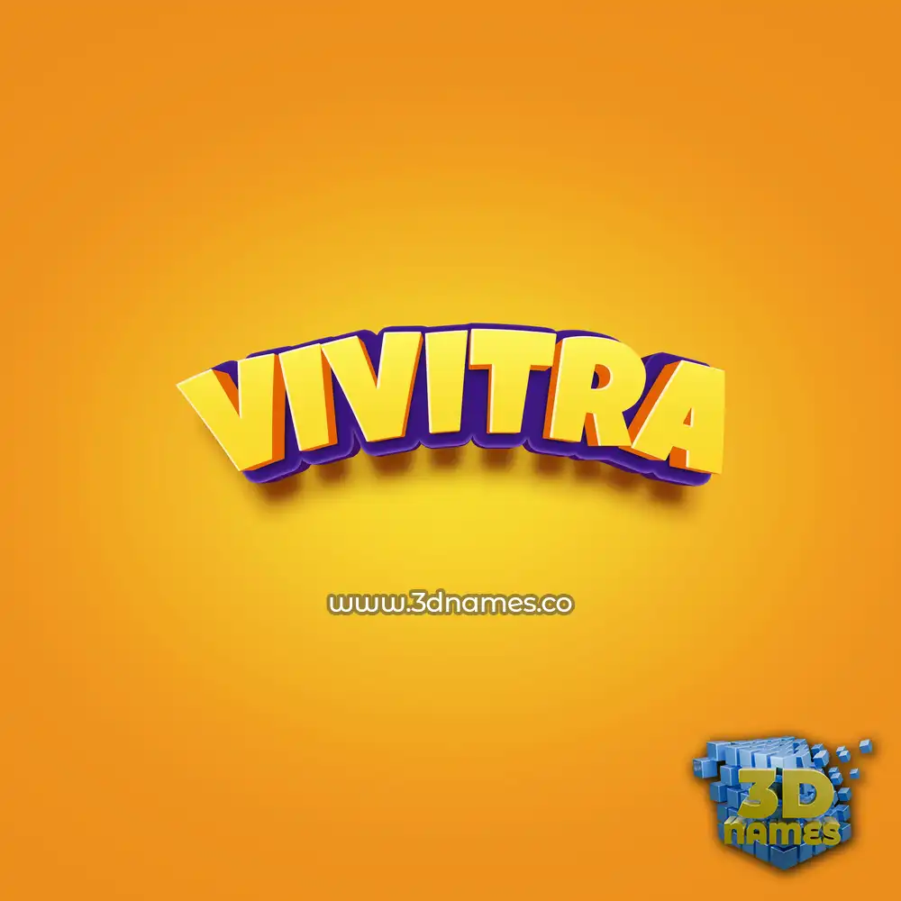 vivitra in Orange Toon style - 3D name wallpaper