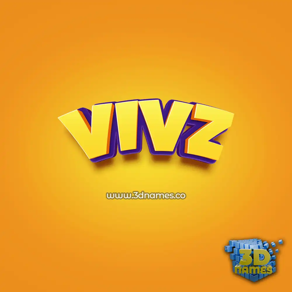 vivz in Orange Toon style - 3D name wallpaper