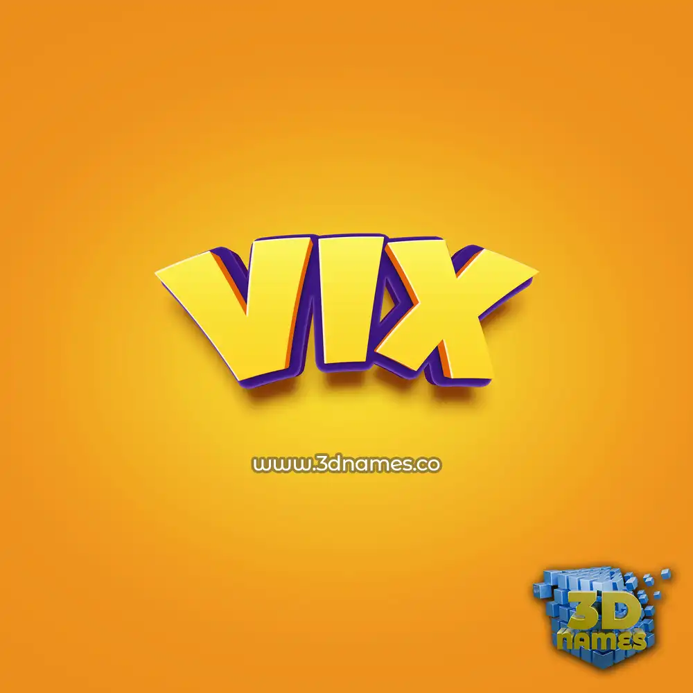 vix in Orange Toon style - 3D name wallpaper