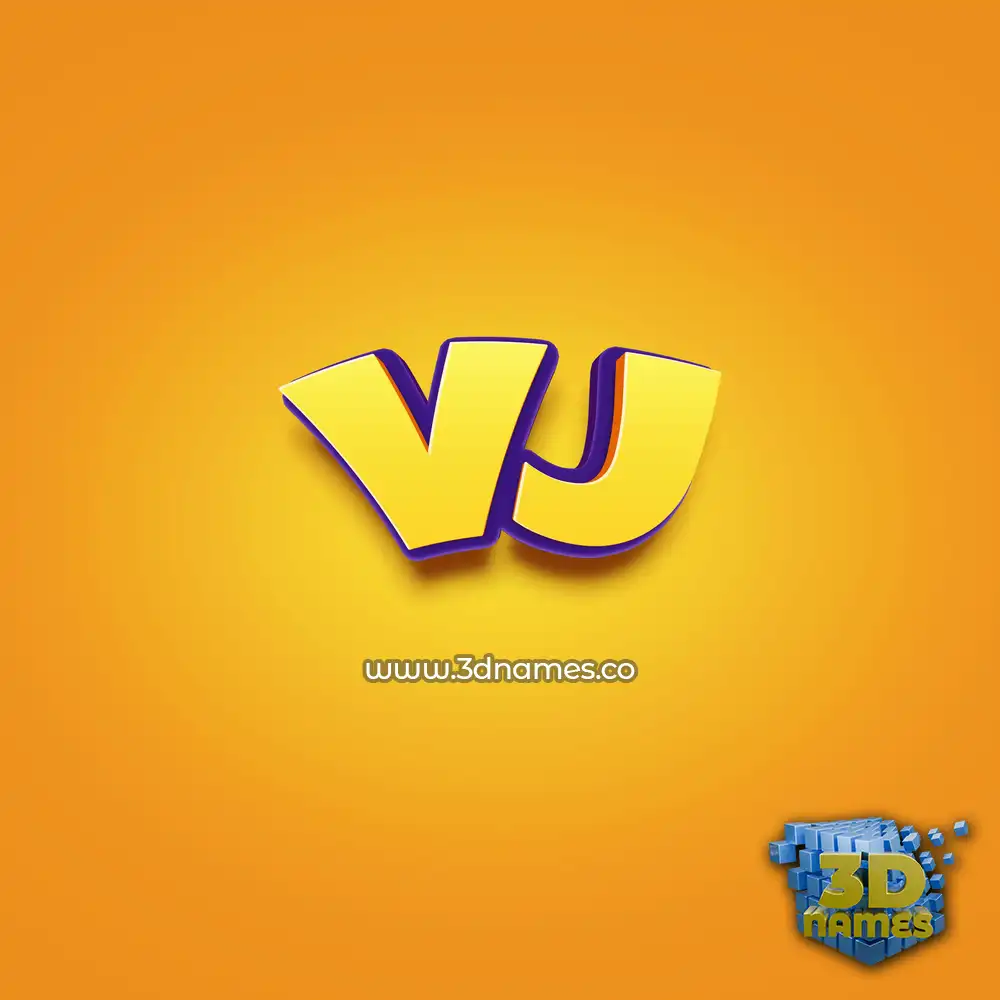 vj in Orange Toon style - 3D name wallpaper