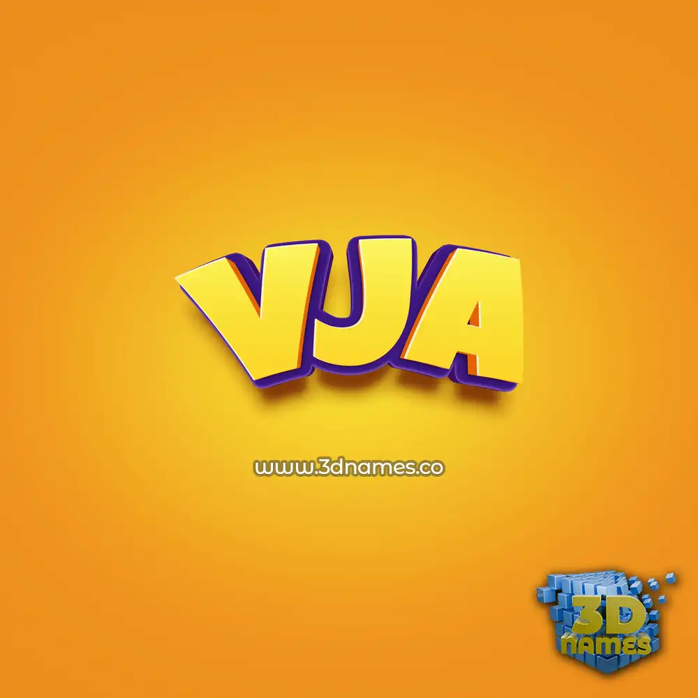 vja in Orange Toon style - 3D name wallpaper