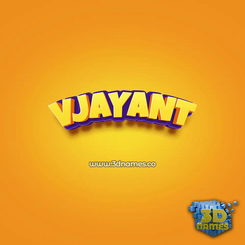 vjayant in Orange Toon style - 3D name wallpaper