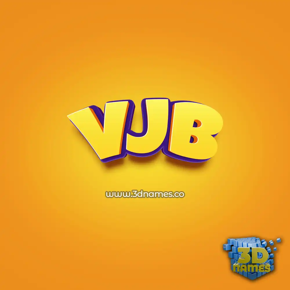 vjb in Orange Toon style - 3D name wallpaper