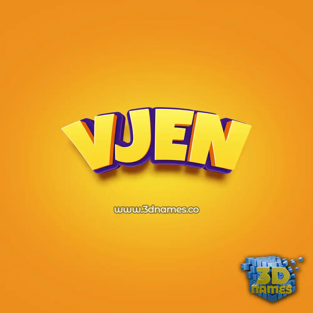 vjen in Orange Toon style - 3D name wallpaper
