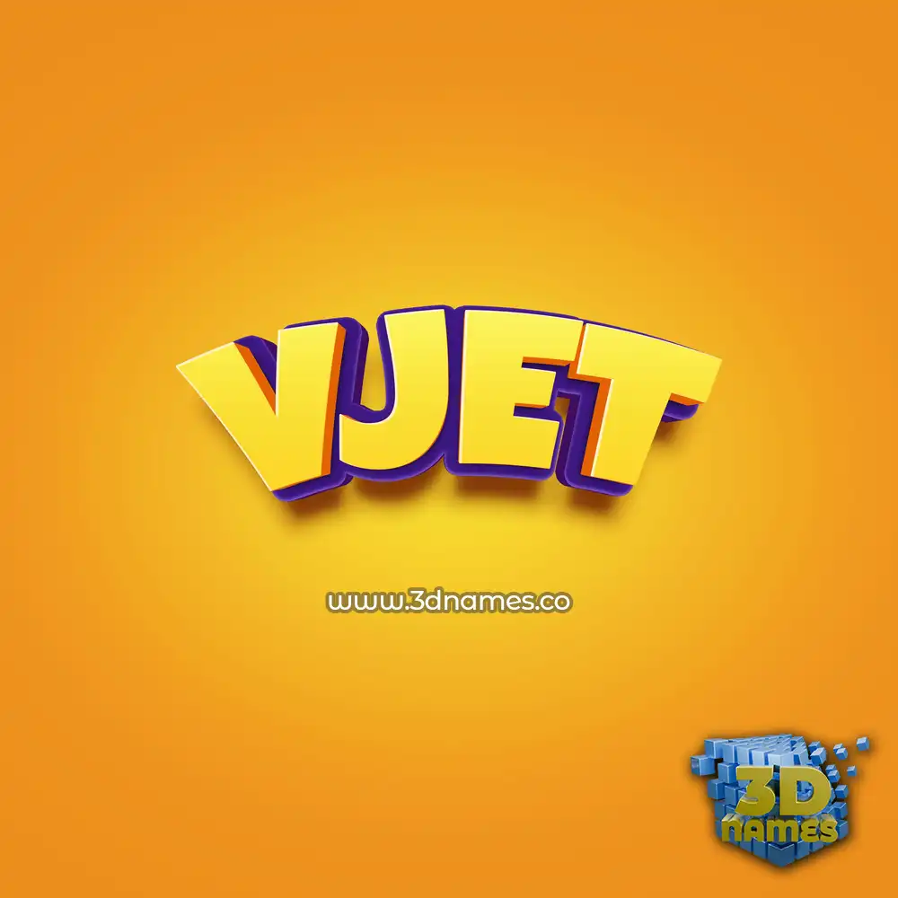 vjet in Orange Toon style - 3D name wallpaper