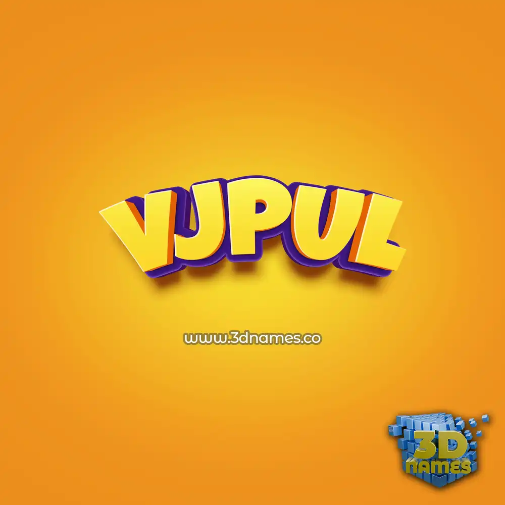 vjpul in Orange Toon style - 3D name wallpaper