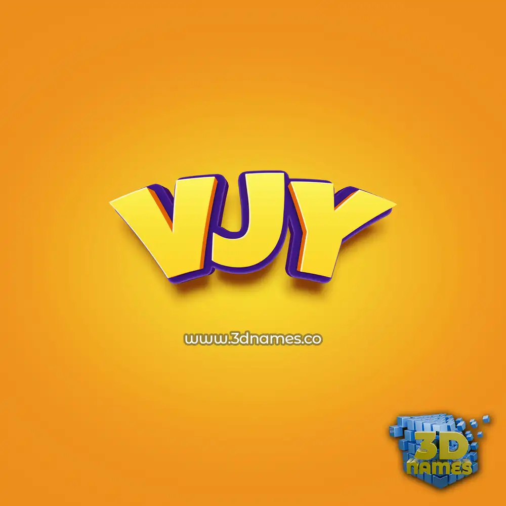 vjy in Orange Toon style - 3D name wallpaper