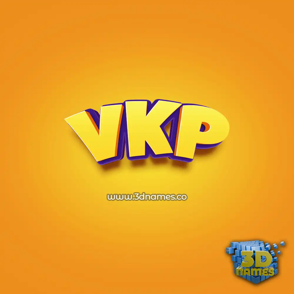 vkp in Orange Toon style - 3D name wallpaper
