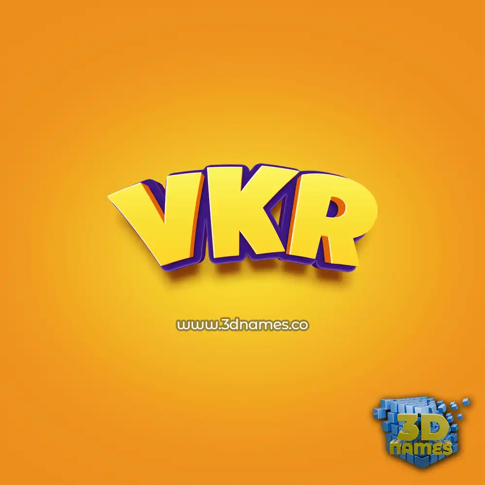 vkr in Orange Toon style - 3D name wallpaper