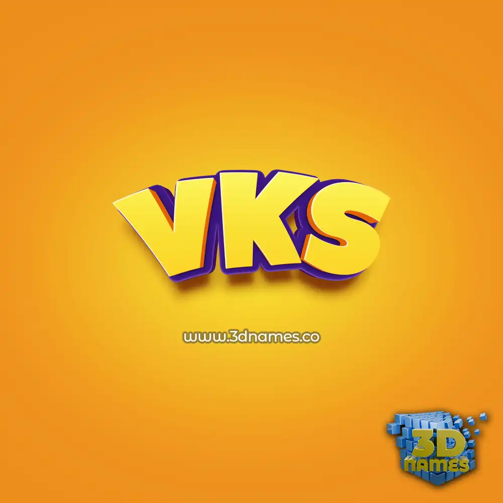 vks in Orange Toon style - 3D name wallpaper