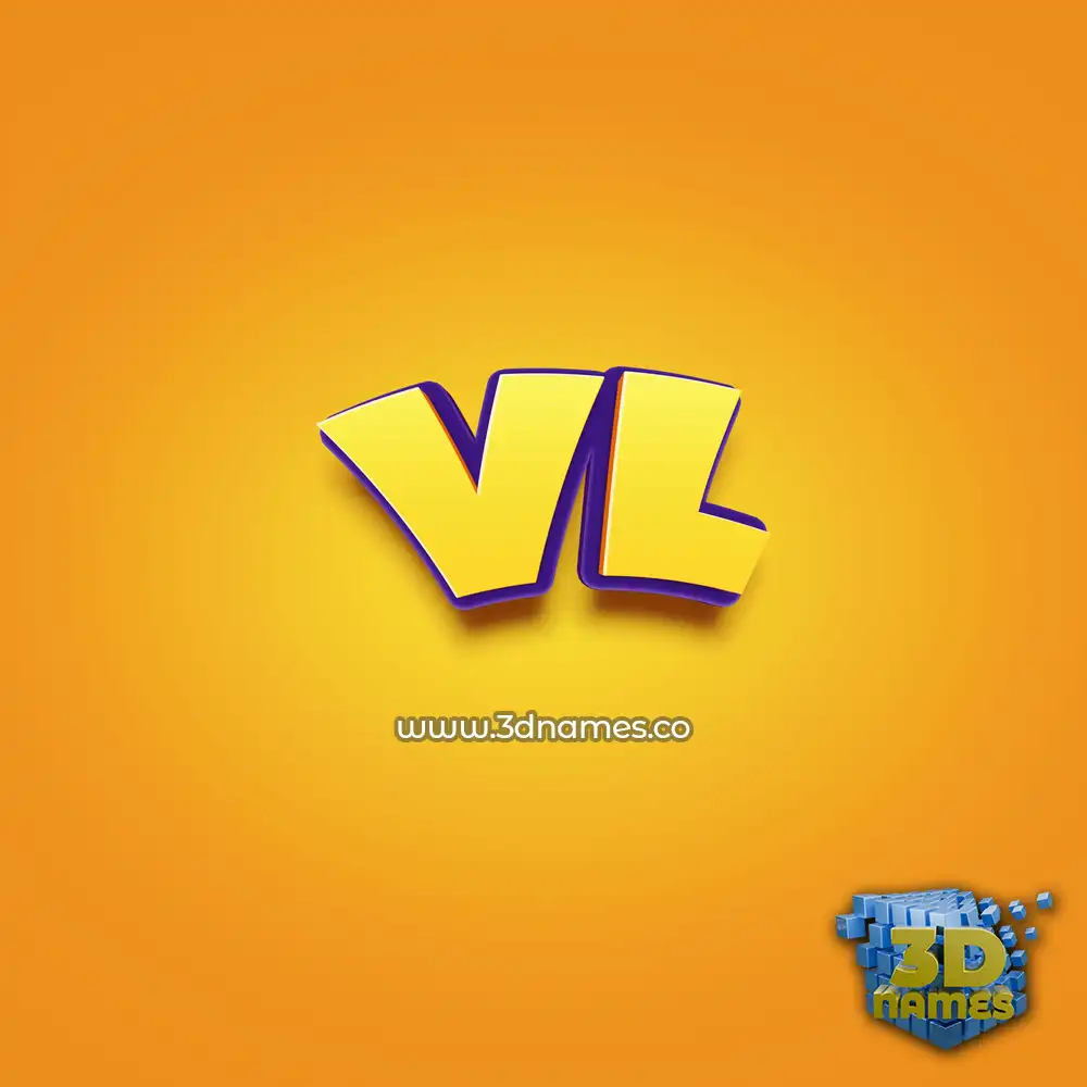 vl in Orange Toon style - 3D name wallpaper