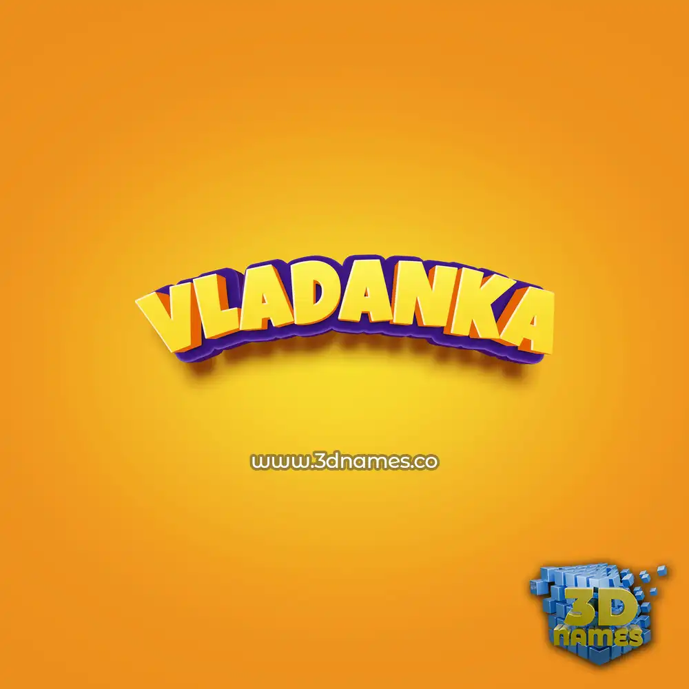 vladanka in Orange Toon style - 3D name wallpaper