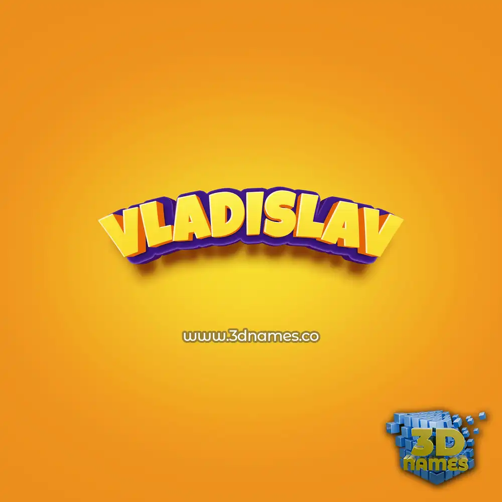 vladislav in Orange Toon style - 3D name wallpaper
