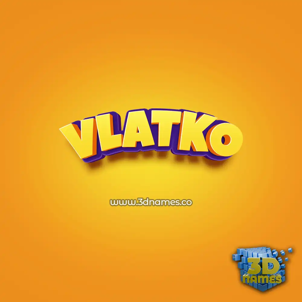 vlatko in Orange Toon style - 3D name wallpaper