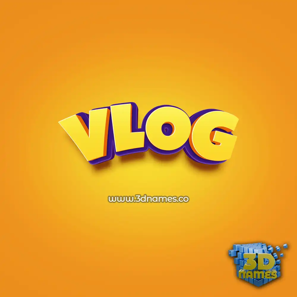 vlog in Orange Toon style - 3D name wallpaper