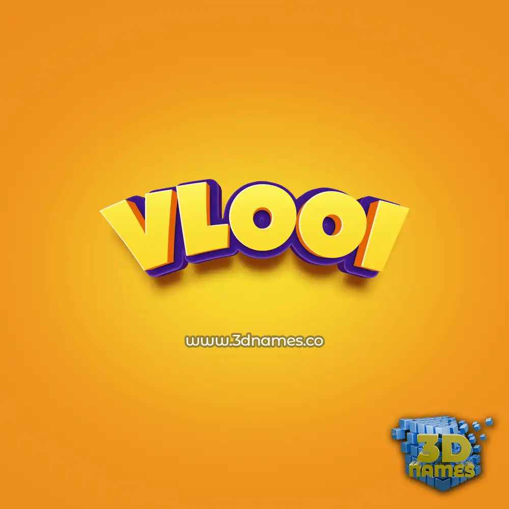 vlooi in Orange Toon style - 3D name wallpaper