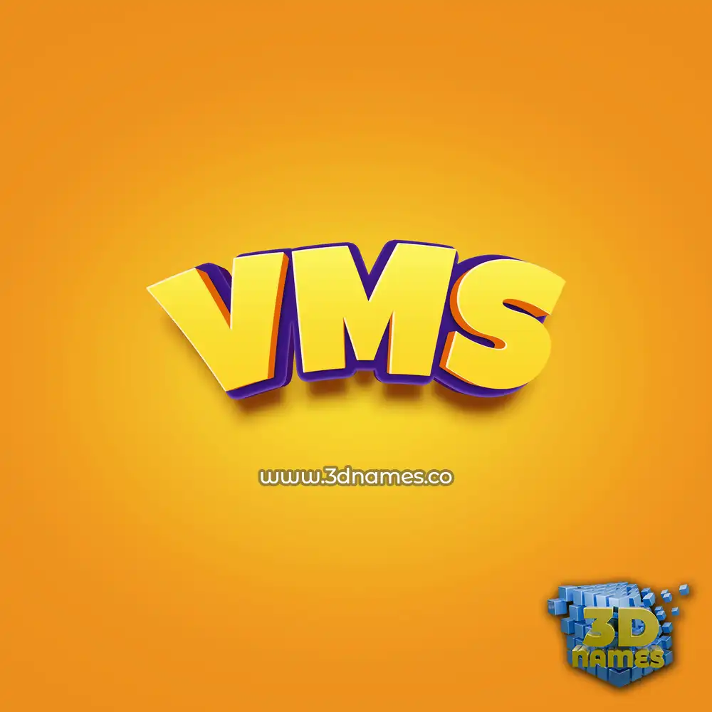 vms in Orange Toon style - 3D name wallpaper