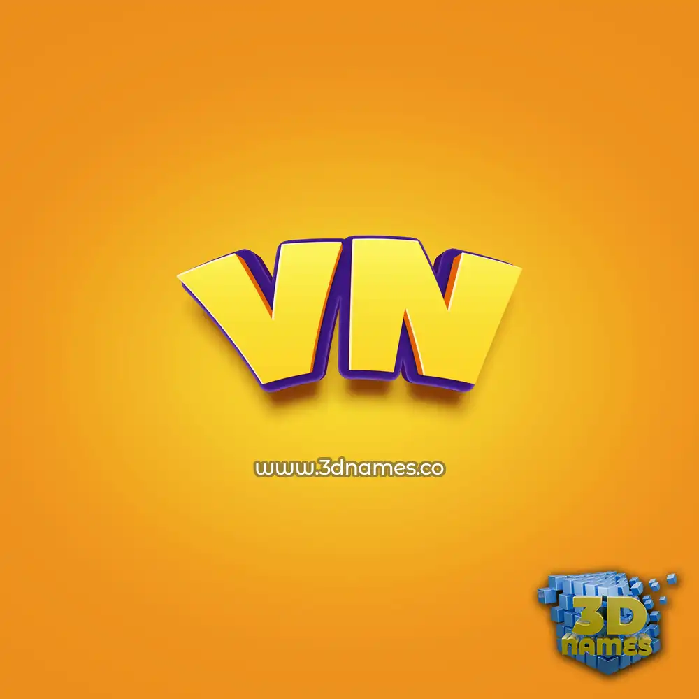 vn in Orange Toon style - 3D name wallpaper