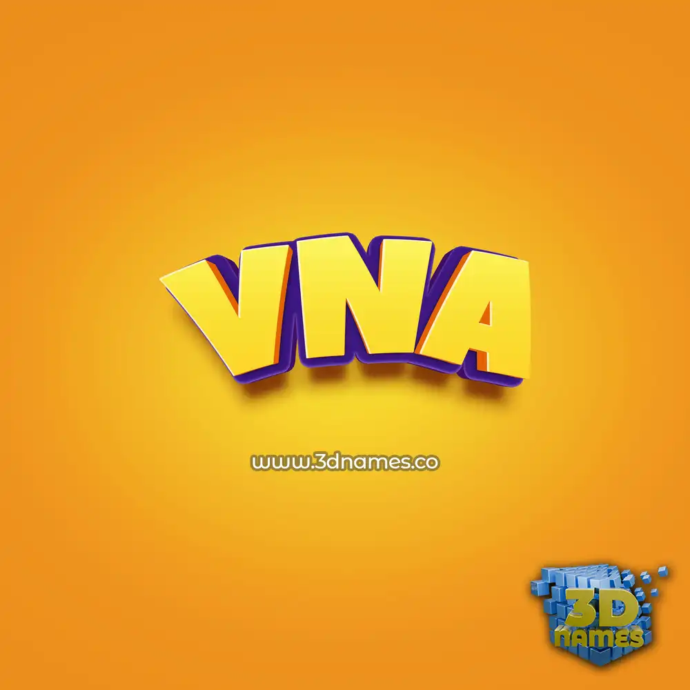 vna in Orange Toon style - 3D name wallpaper