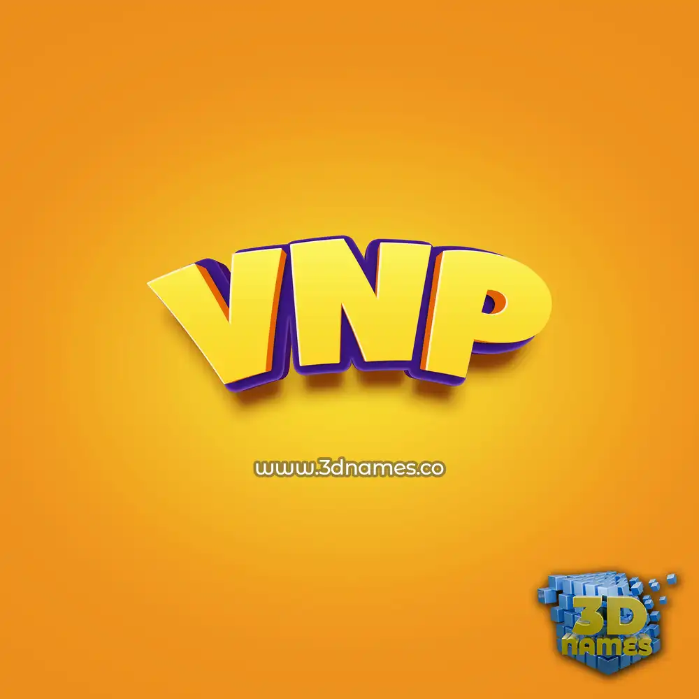 vnp in Orange Toon style - 3D name wallpaper