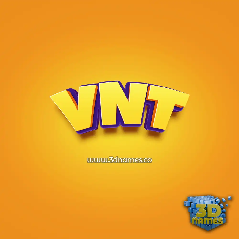 vnt in Orange Toon style - 3D name wallpaper