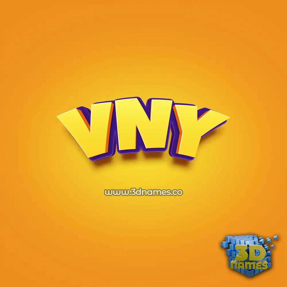 vny in Orange Toon style - 3D name wallpaper