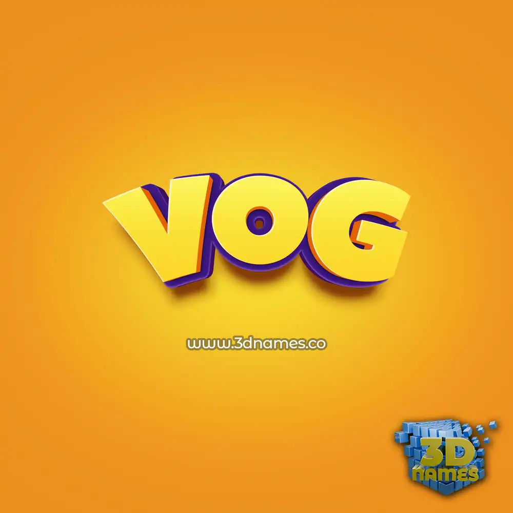 vog in Orange Toon style - 3D name wallpaper