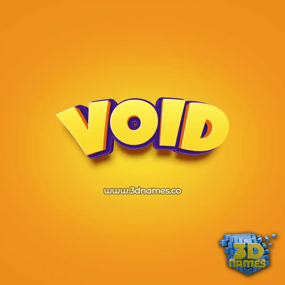 void in Orange Toon style - 3D name wallpaper