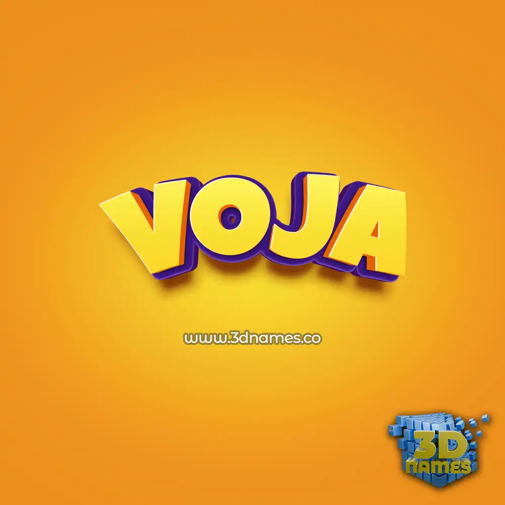 voja in Orange Toon style - 3D name wallpaper