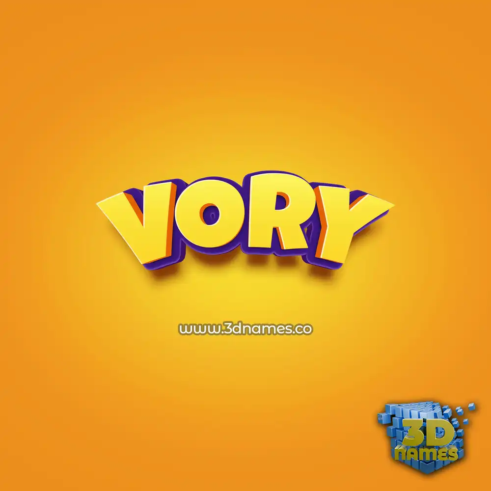 vory in Orange Toon style - 3D name wallpaper