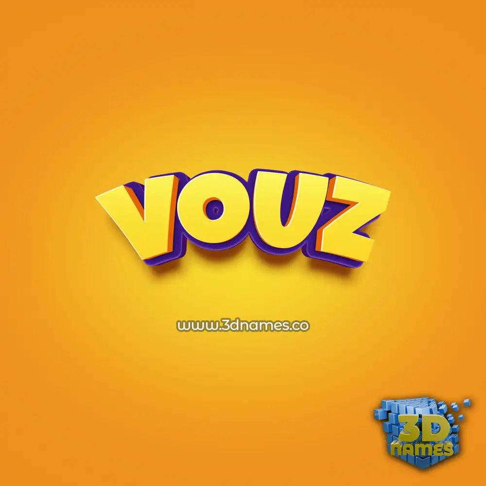 vouz in Orange Toon style - 3D name wallpaper