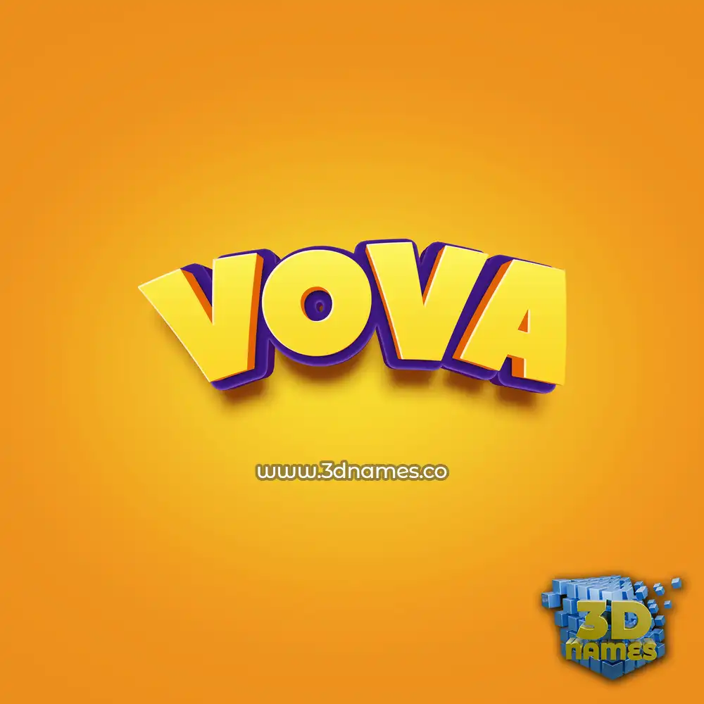 vova in Orange Toon style - 3D name wallpaper